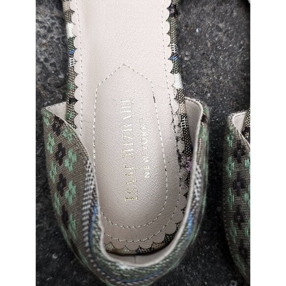 Isaac Mizrahi New York Green & Beige Patterned Flats - Picture 6 of 12